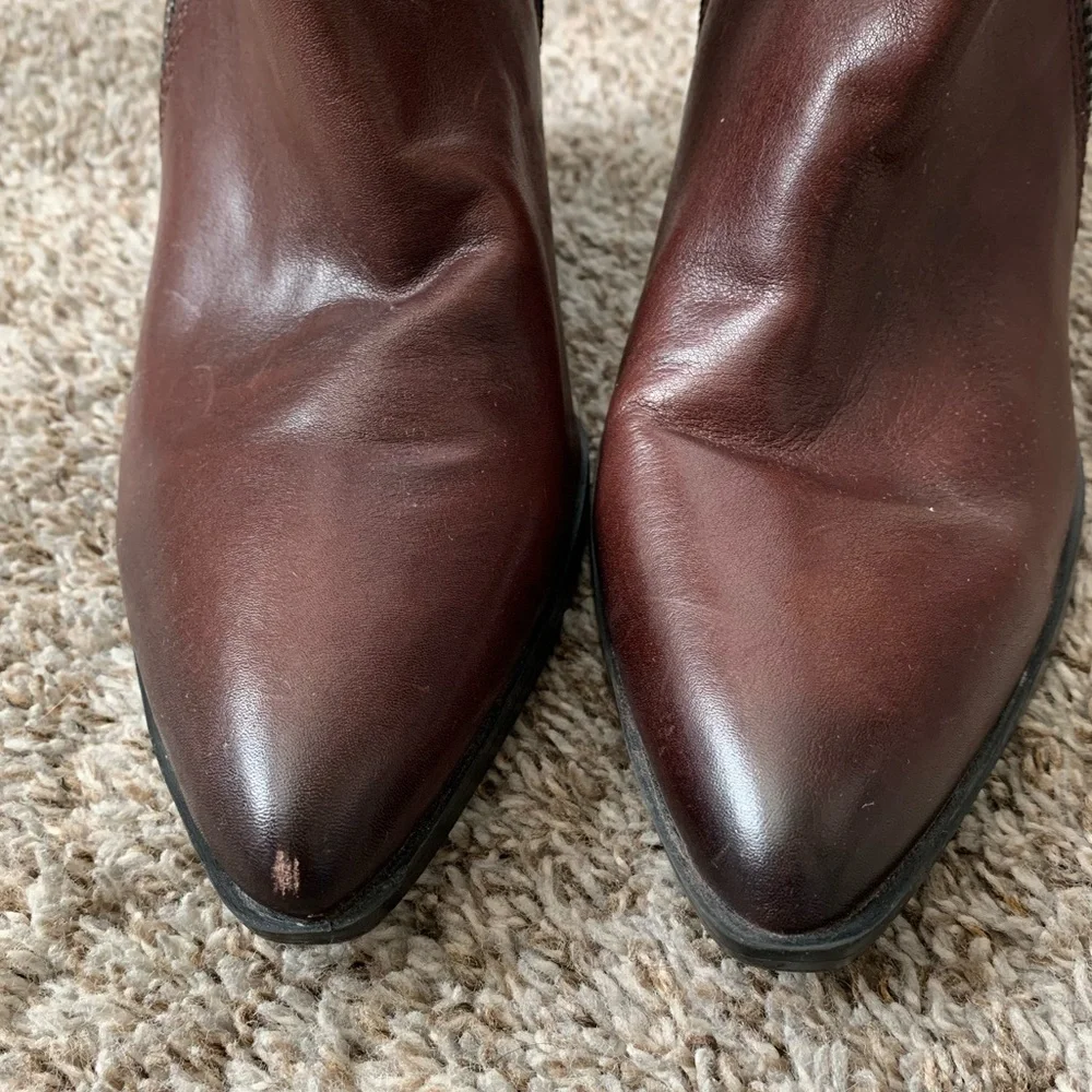 Naturalizer dark brown leather ankle boots size 11 western‎ boho classic booties